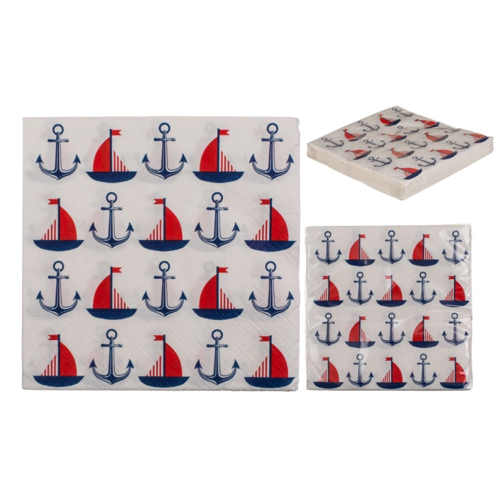 Napkins nautical style - 20 pieces