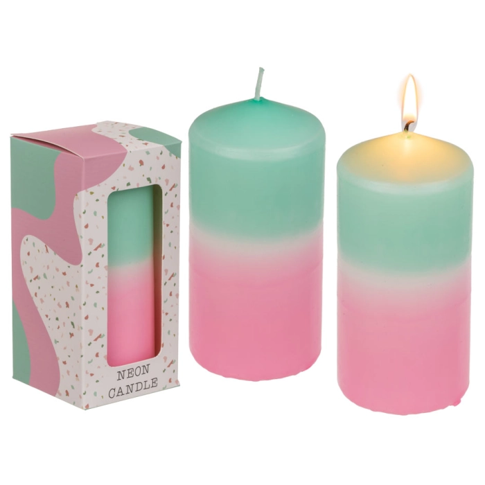Pilar candle - pink / mint