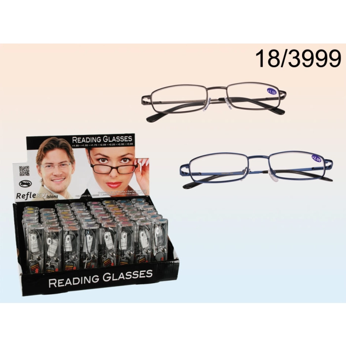Reading Glasses with Metal Frames in PVC Case
