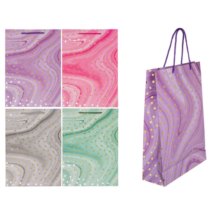 Gift bag golden dots 25 x 8.5 x 34.5 cm