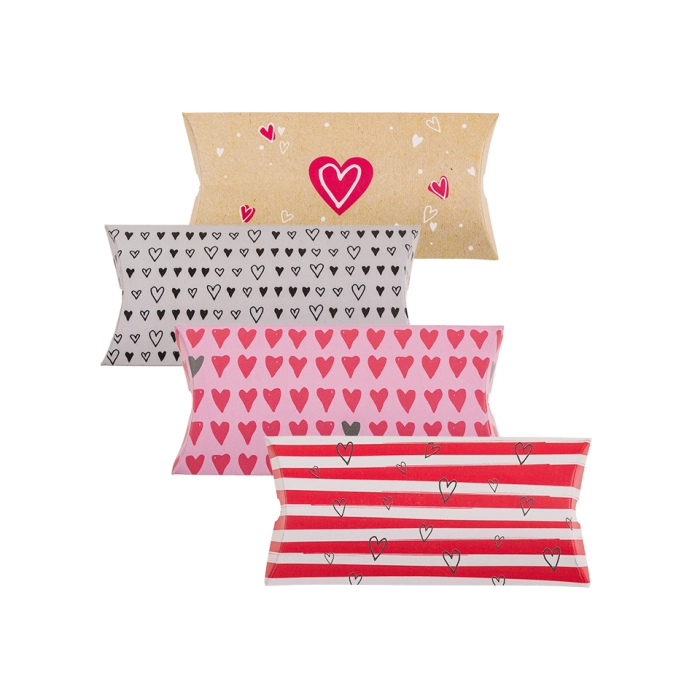 A set of folding boxes with hearts - 4 pieces
