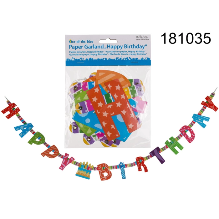 Paper Happy Birthday Garland
