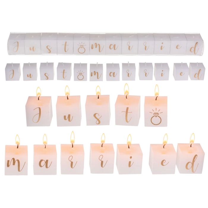 Candles inscription - Just Married
