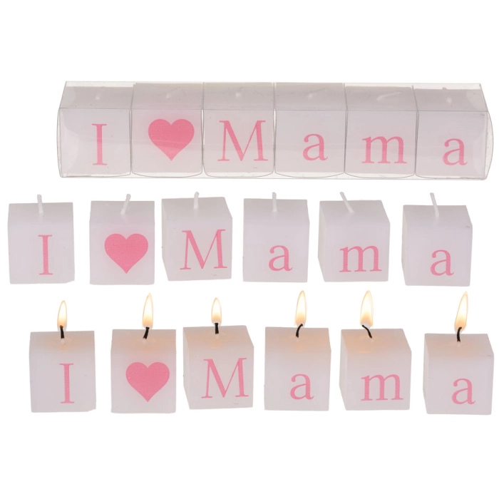 Gyertya felirat - I love Mama