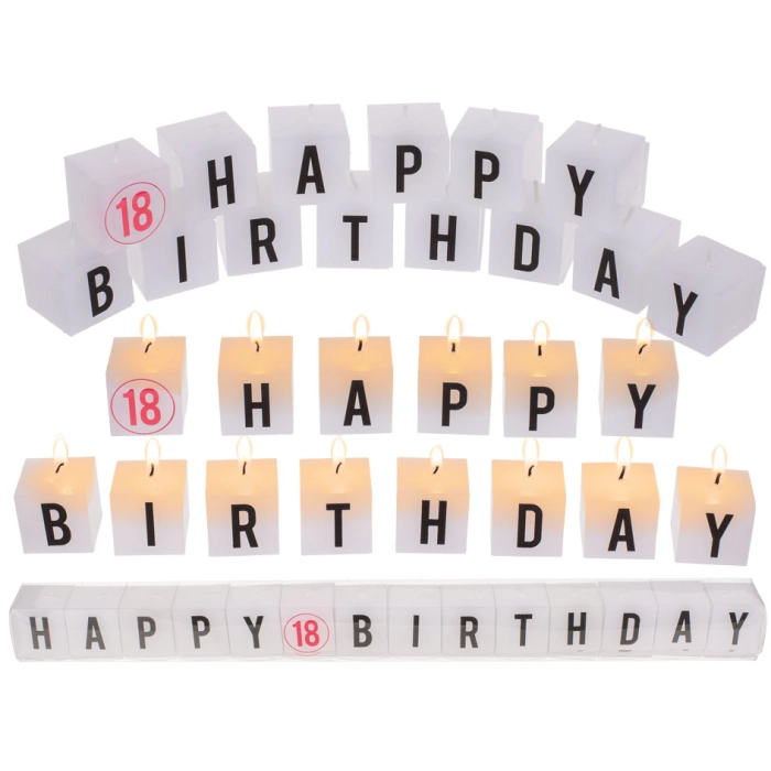 Candles inscription - Happy Birthday 18 DISCOUNT
