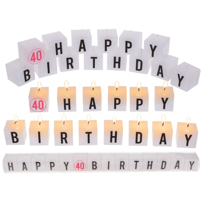 Candles inscription - Happy Birthday 40