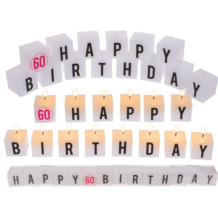 Candles inscription - Happy Birthday 60