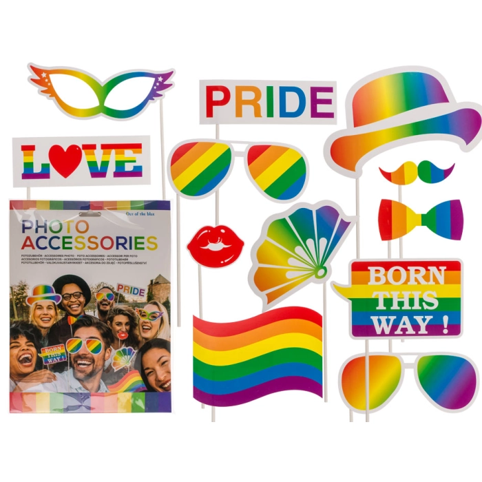 Photo accessories on sticks - rainbow