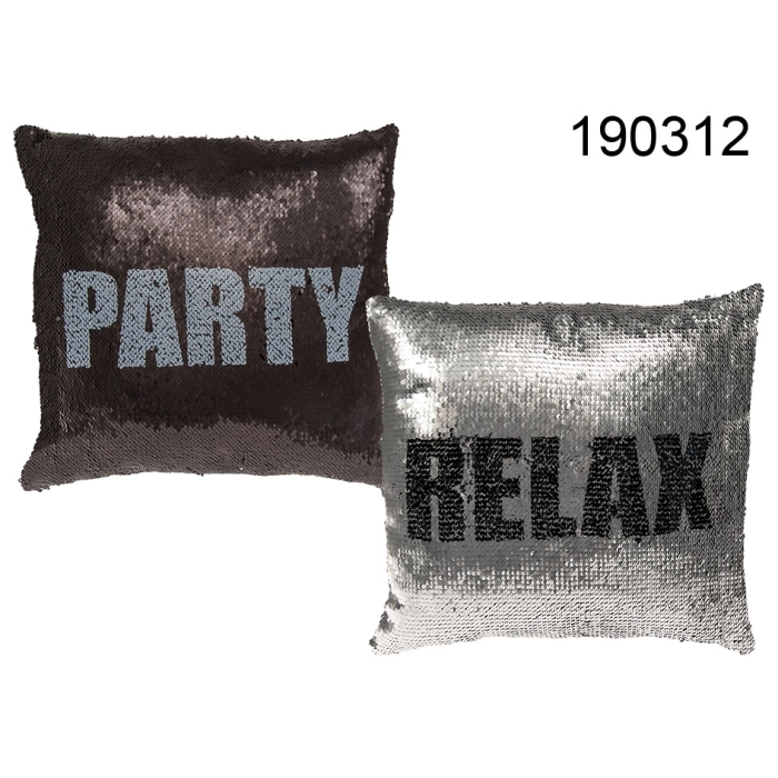 Silver/black Party & Relax Cushion