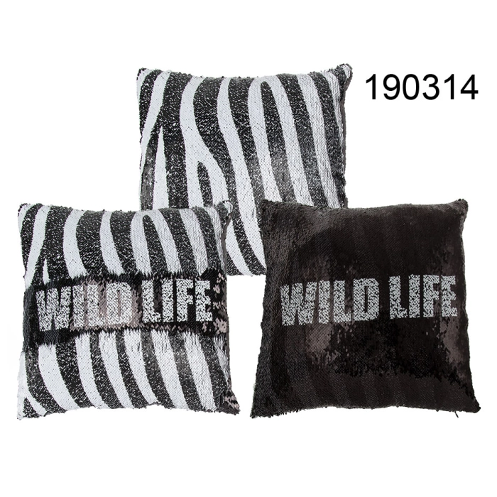 Dekorativní černobílý polštář Wild Life
