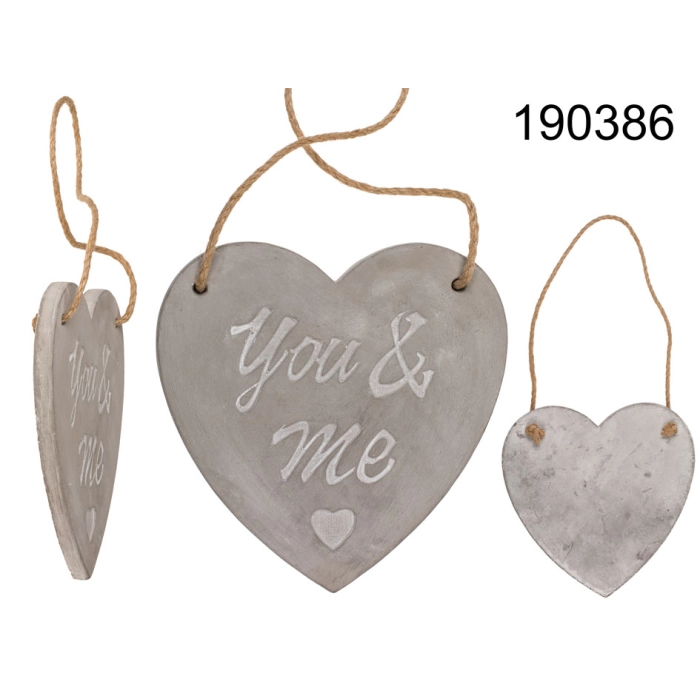 You&amp;Me Herz aus Zement Dekoration