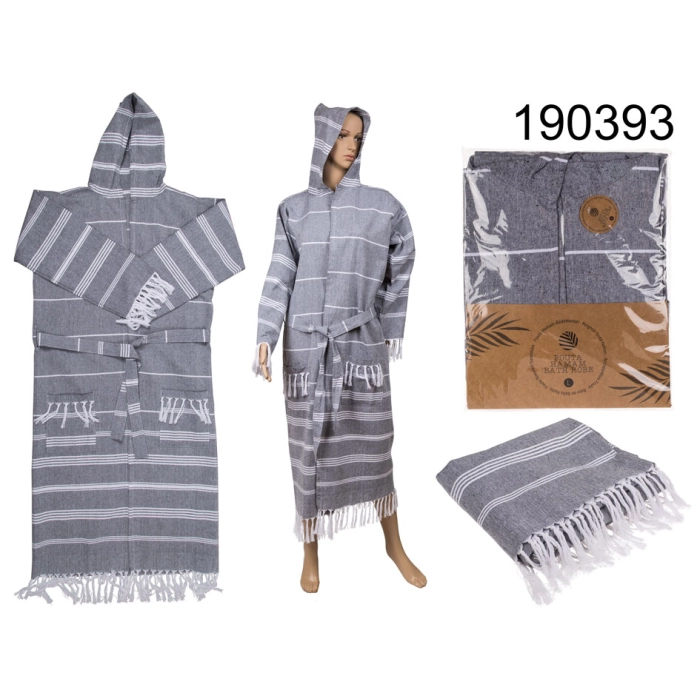 Hammam after-bath robe, gray size L