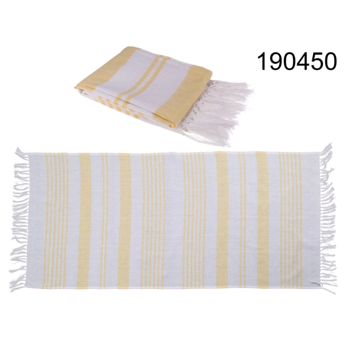 Turkish Hammam towel, white and yellow 80x170 cm