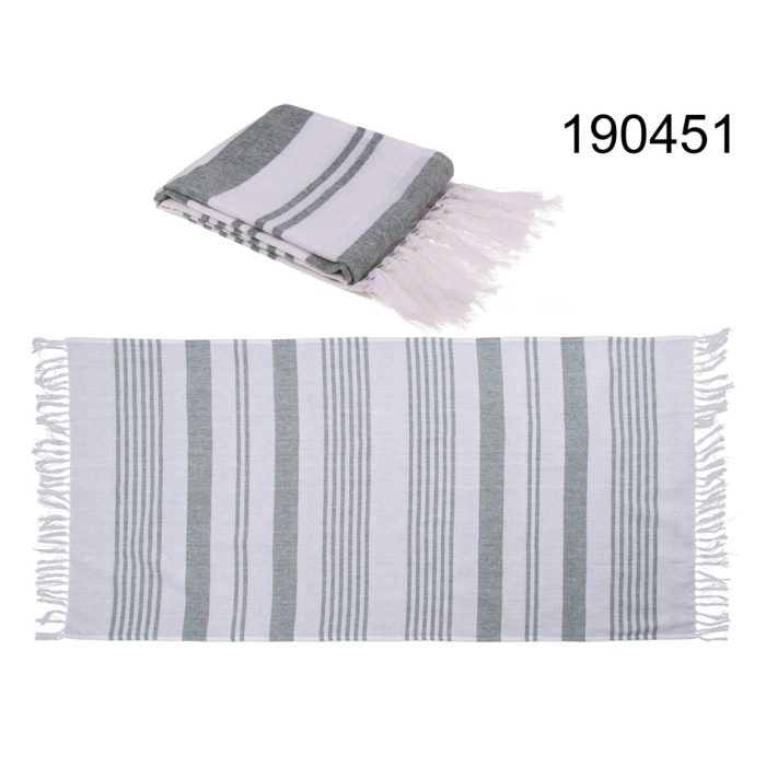 Turkish Hammam towel, white-green 80x170 cm