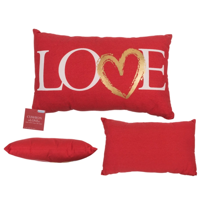 Decorative red cushion LOVE