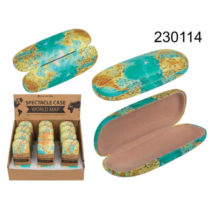 World map glasses case