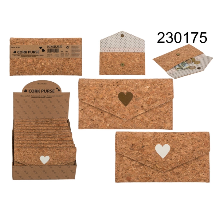 Cork wallet with a heart