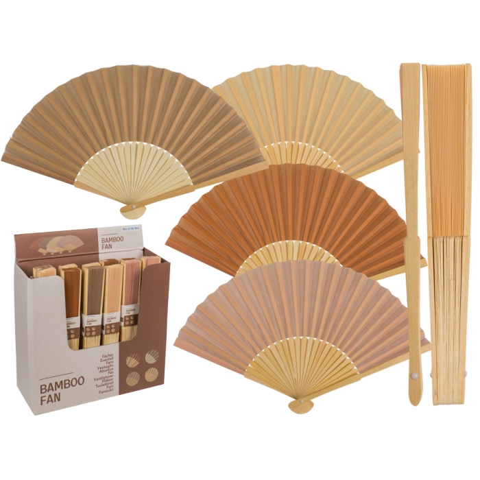 Bamboo fan in the colors of nature