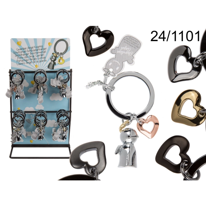 Heart and Angel Keychain