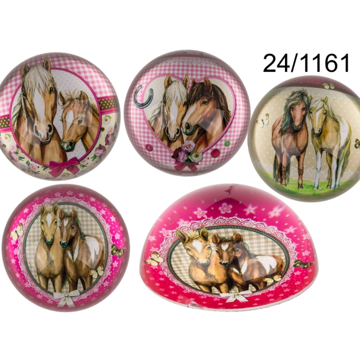 Glass Paperweight with Horses