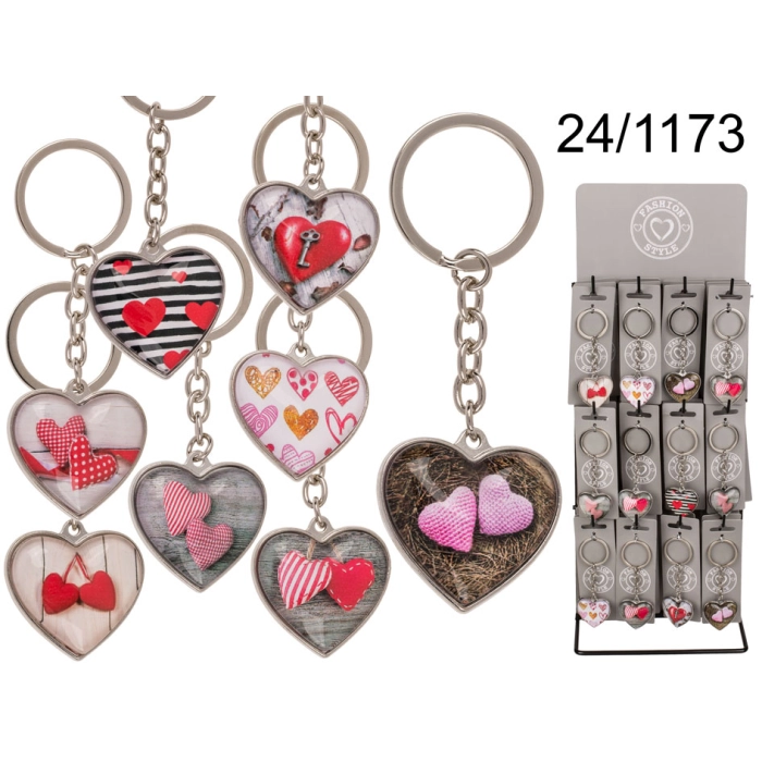 Glass heart keyring