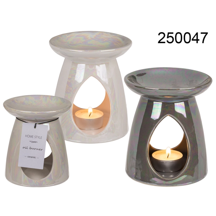 Mother-of-pearl finish oil burner