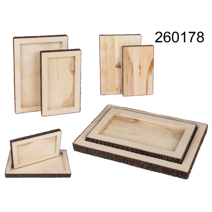 Wooden trays / coasters with bark
