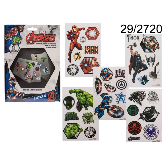 Avengers Heroes stickers set of 33 pieces