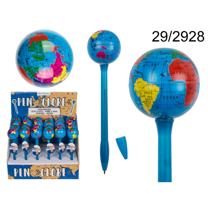 Ballpoint pen with a globe
