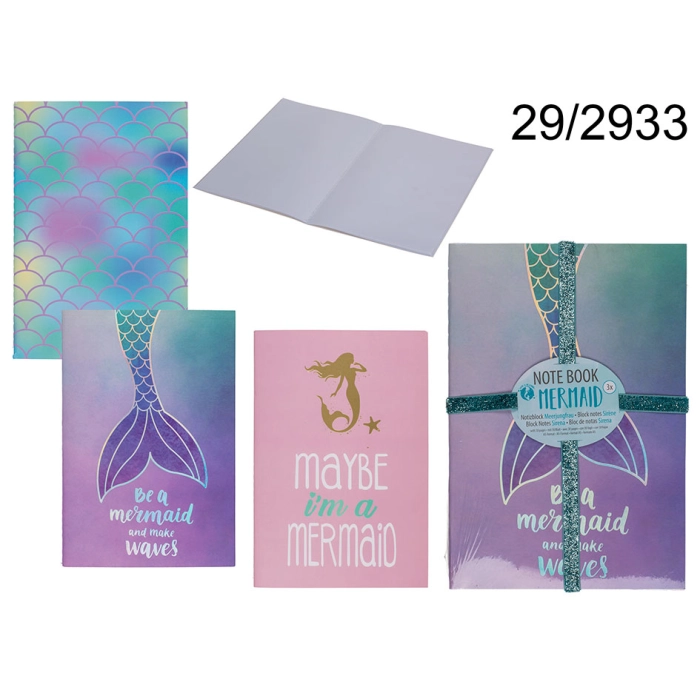 Set of 3 A5 Mermaid Theme Notepads