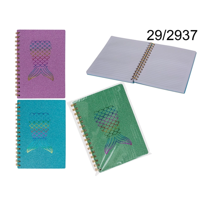 Glittery A5 Mermaid's Tail Spiral Notepad DISCOUNT