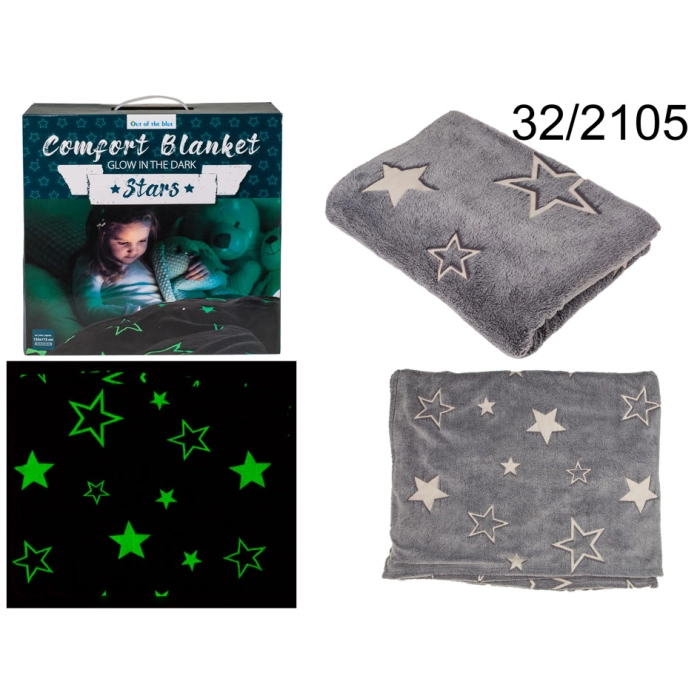 A blanket with stars glowing in the dark