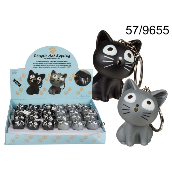 Cat Keychain with Sound & LED