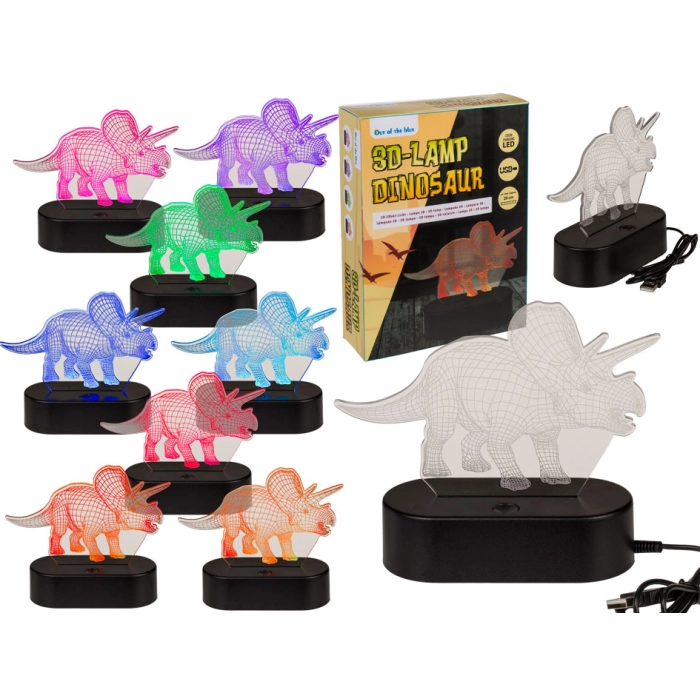 Dinosaur-Triceratops LED lámpa, mely színeket vált