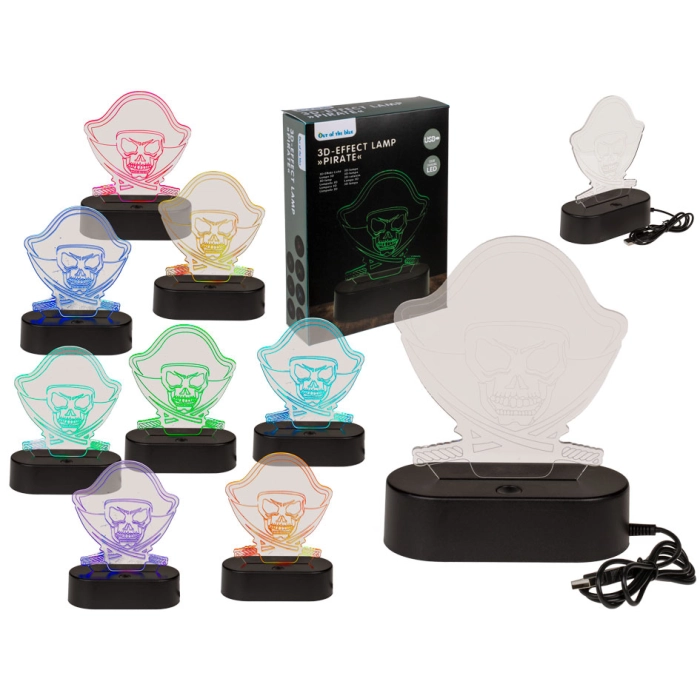 3D PIRAT - LED lampa meniaca farbu