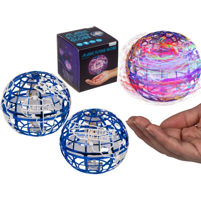 Magic flying globe - blue and white