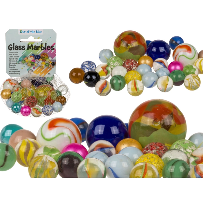 Glass beads - 250 grams in a net