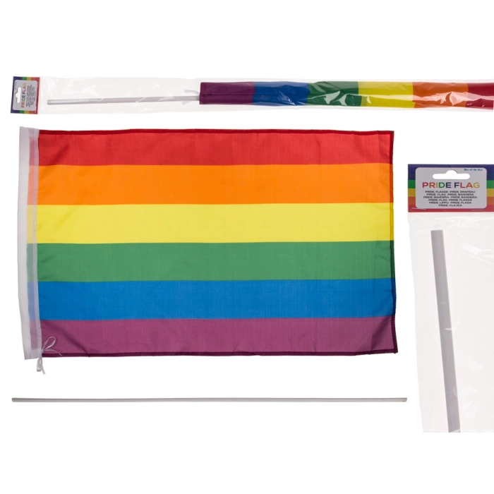 Rainbow flag 90 x 60 cm with stick