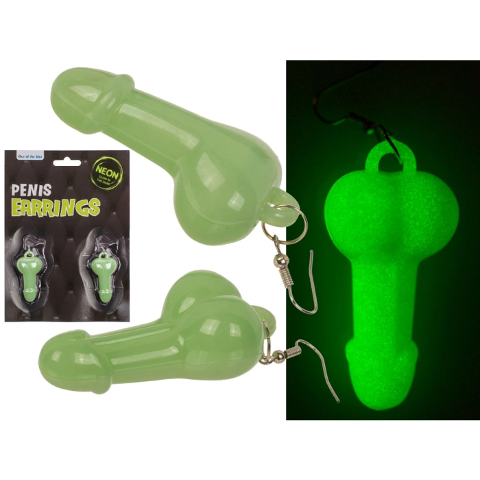 Penis earrings - glow in the dark