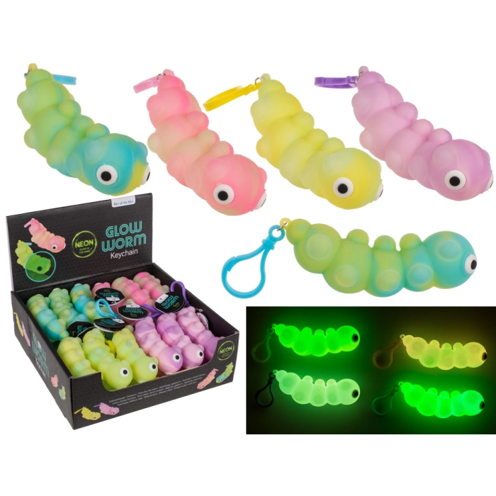 Glowworm keychain - glows in the dark