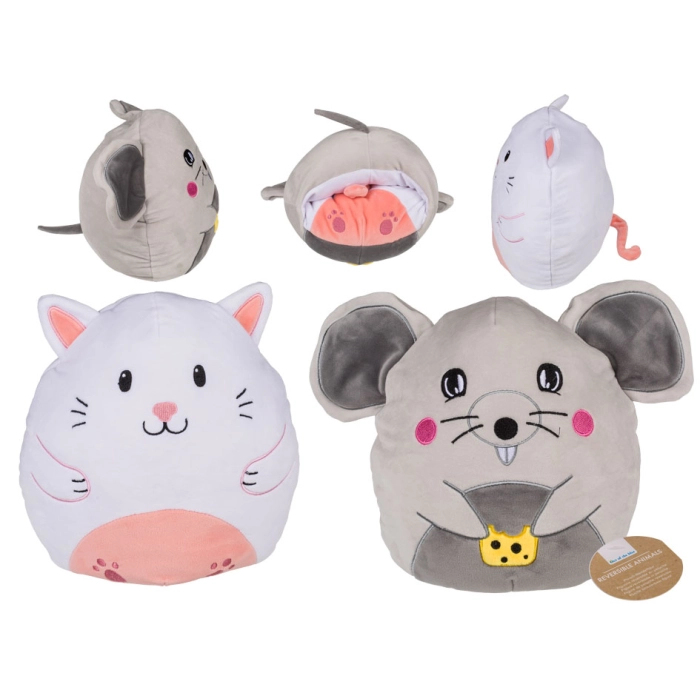 Two-handed plush toy cat-mouse XL