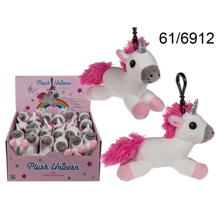 Plush Unicorn Keychain with Sound Effect