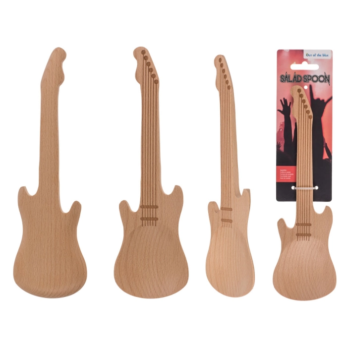 Wooden guitar musical spoon