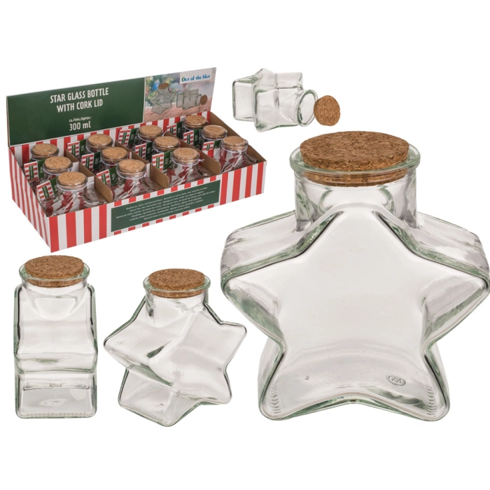 A star-shaped glass jar with a stopper 300 ml