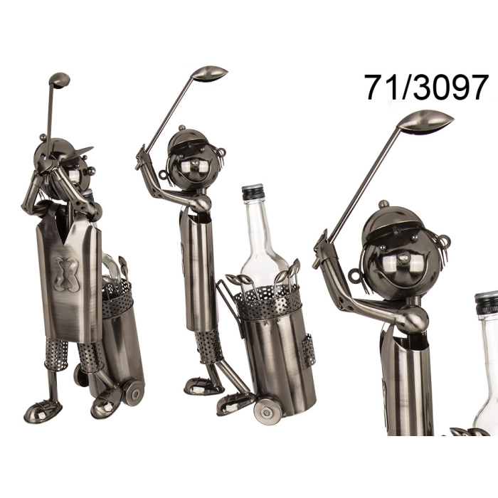 Metal bottle stand - golfer
