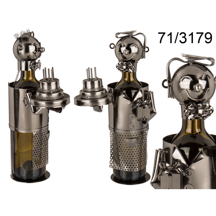 Waiter with Cake Wine Bottle Holder