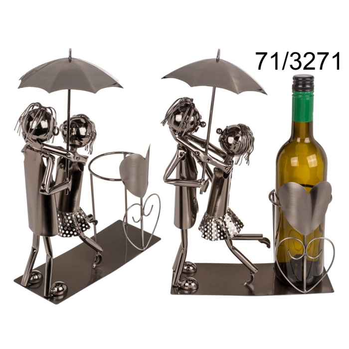 Weinregal aus Metall - verliebtes Paar IV