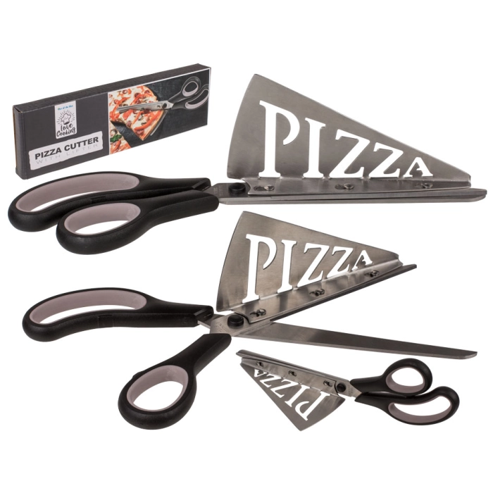 Pizza scissors with a detachable spatula