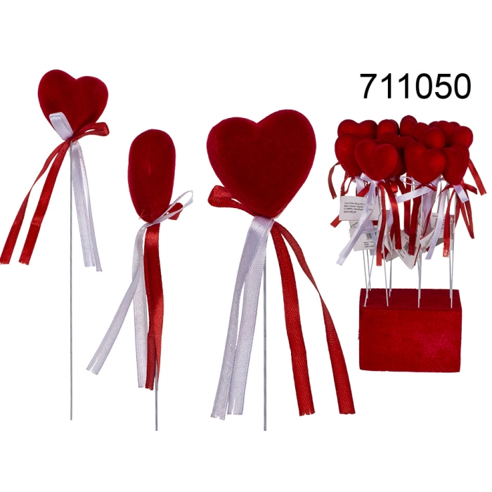 Decorative Heart with a Ribbon on a Stick