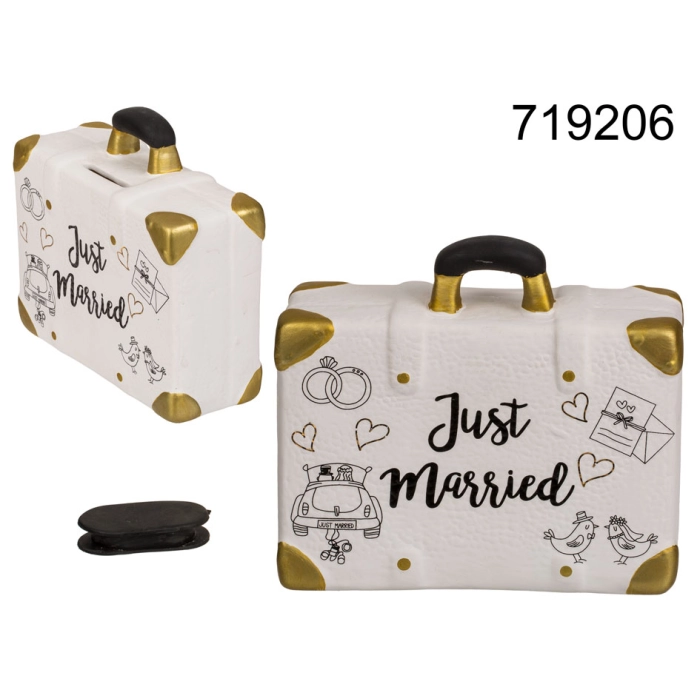 Piggy bank suitcase - Just Married